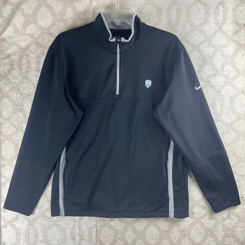 Nike Golf Therma-FIT Mens Medium Black Quarter-Zip Fleece Pullover 686085-010